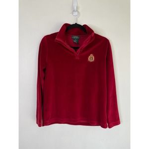 Vintage Ralph Lauren Dark Red Velvet Pullover with logo